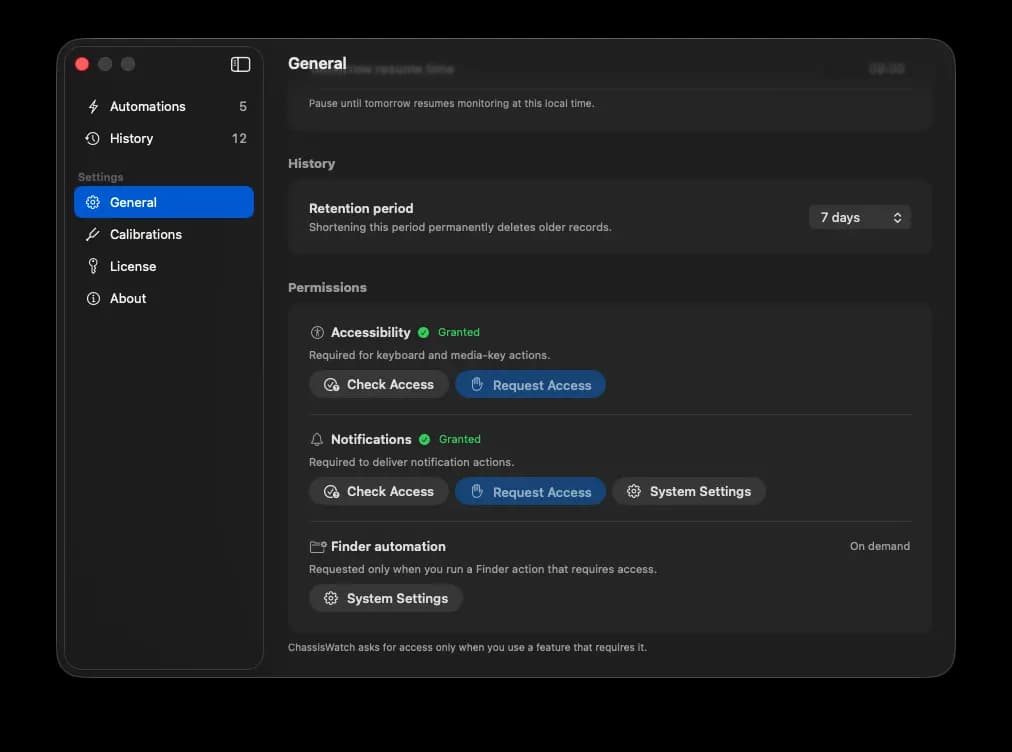 Settings: Permissions